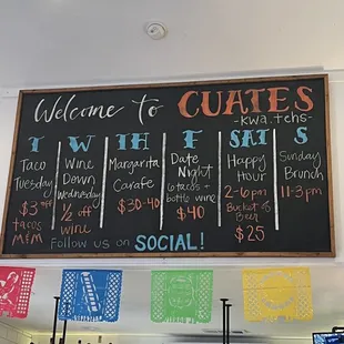 Happy Hour Menu (Winter 2024)