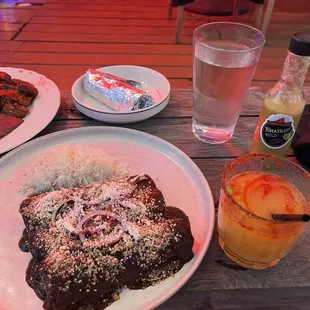 Enmoladas and frozen margaritas