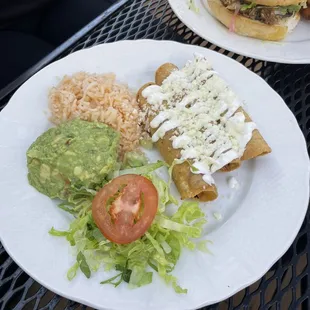 Chicken flautas and tortas