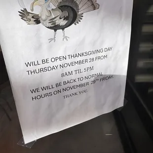 Holiday hours