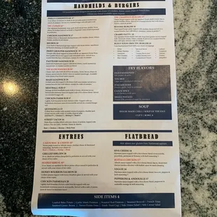 a menu on a marble table