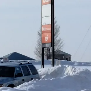 a car parked in the snow