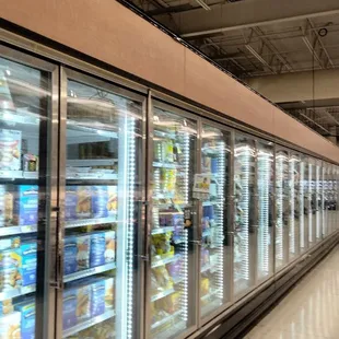 a refrigerated section of a grocery store