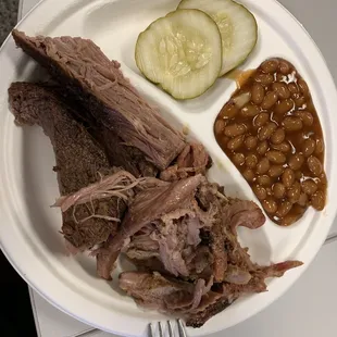 Brisket and pulled pork