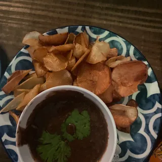 Housemade Yucca Chips and Black Bean Dip