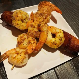 grilled shrimp and bacon skewers