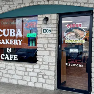 the entrance to the restaurant