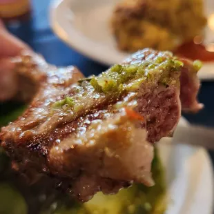 Close up of the delicious lamb chop!