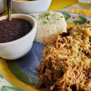 Lechon with bean and rice