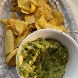 Plantain Chips and guacamole