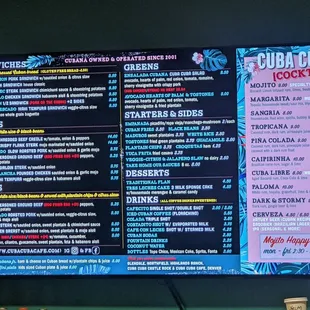 Current menu