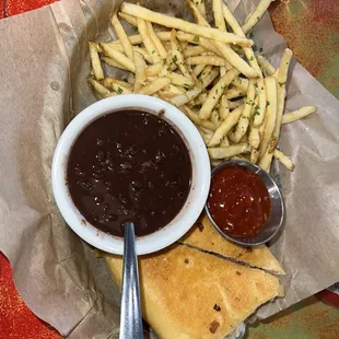 Combinacion. with Cuban Fries and Black Beans
