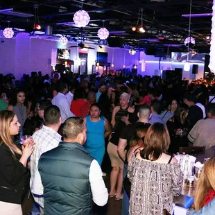 a large group of people at a party