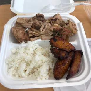  meal in a styrofoam container