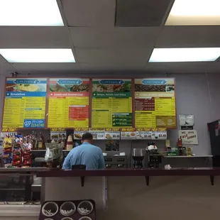  man sitting at a counter