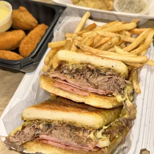 a sandwich and french fries