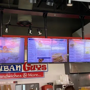 menus on the wall