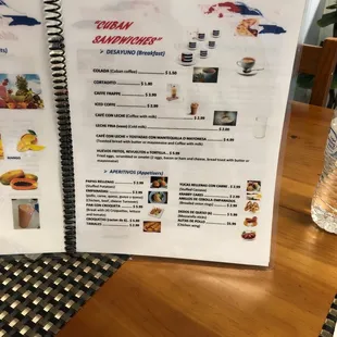 menu