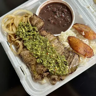 Chimichurri Steak with Grilled Onions