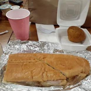 Cuban sandwich and papa