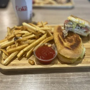 The Ybor Original Tampa Cuban Sandwich and fries