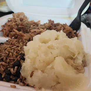 Mashed Yucca rice and beans