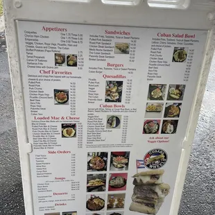 Pic of menu