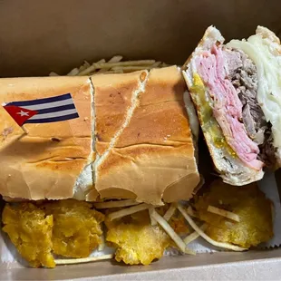 Cuban Sandwich w/ Tostones