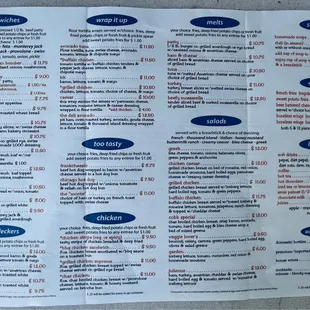 Menu options