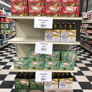 a display of canned food
