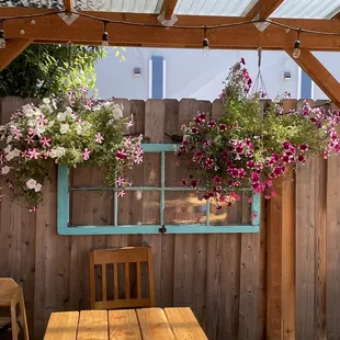 Outdoor back patio seating area