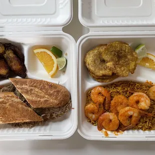 Takeout! Cuban Sandwich &amp; Spicy Shrimp Plate