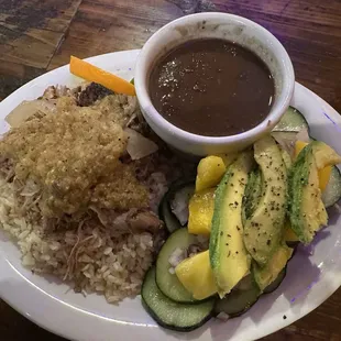 Mojo Pork plate with Caribbean Salad