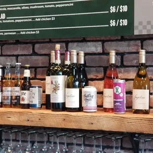 wine glasses and menu
