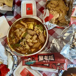 a table full of food