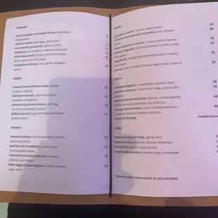 Sept 2024 menu