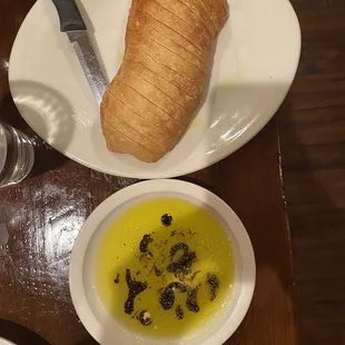 Warm bread and dipping oil