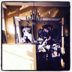 Inside, such a cute little place:)