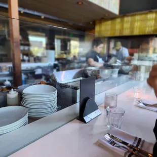 a view of a restaurant kitchen