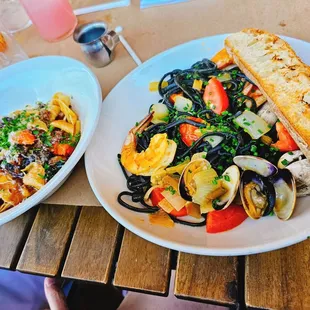 Squid Ink Linguine with Seafood - This was not good. Too salty and the seafood weren&apos;t fresh.