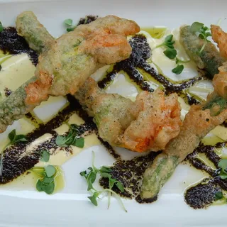 tempura fried stuffed squash blossom