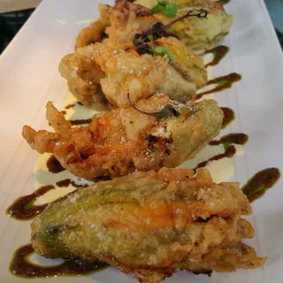 tempura fried stuffed squash blossom