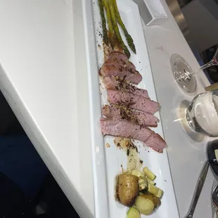 Ahi tuna with a hazelnut and cocoa dusting, incredible!