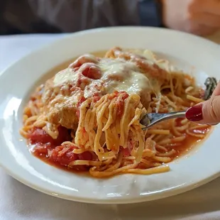 Chicken Parm with noodles