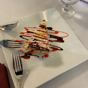 a desert on a white plate