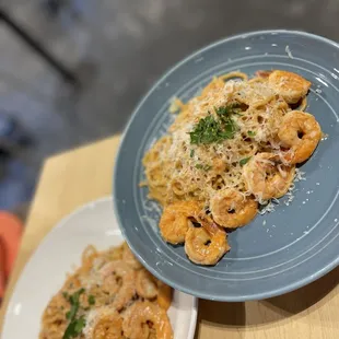 Shrimp Tomato Cream Spaghetti Shrimp