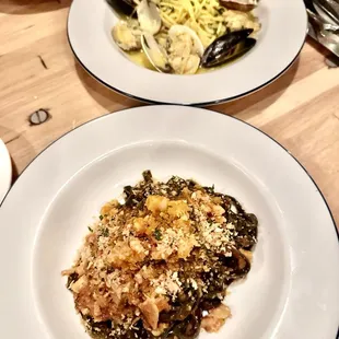 Squid ink pasta and spaghetti