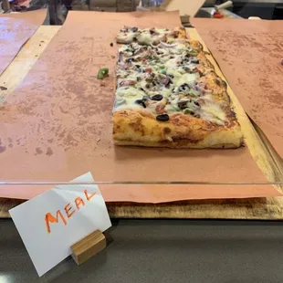Pizza on display