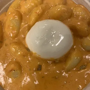 Gnocchi with vodka sauce and burrata cheese!