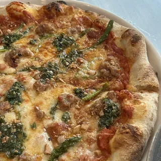 calabrian sausage pizza